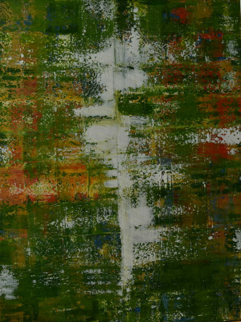 Abstract art, Acrylics on linen, "South west spring feeling", 117*89 cm, Malmö Sweden 2021